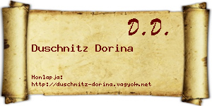 Duschnitz Dorina névjegykártya